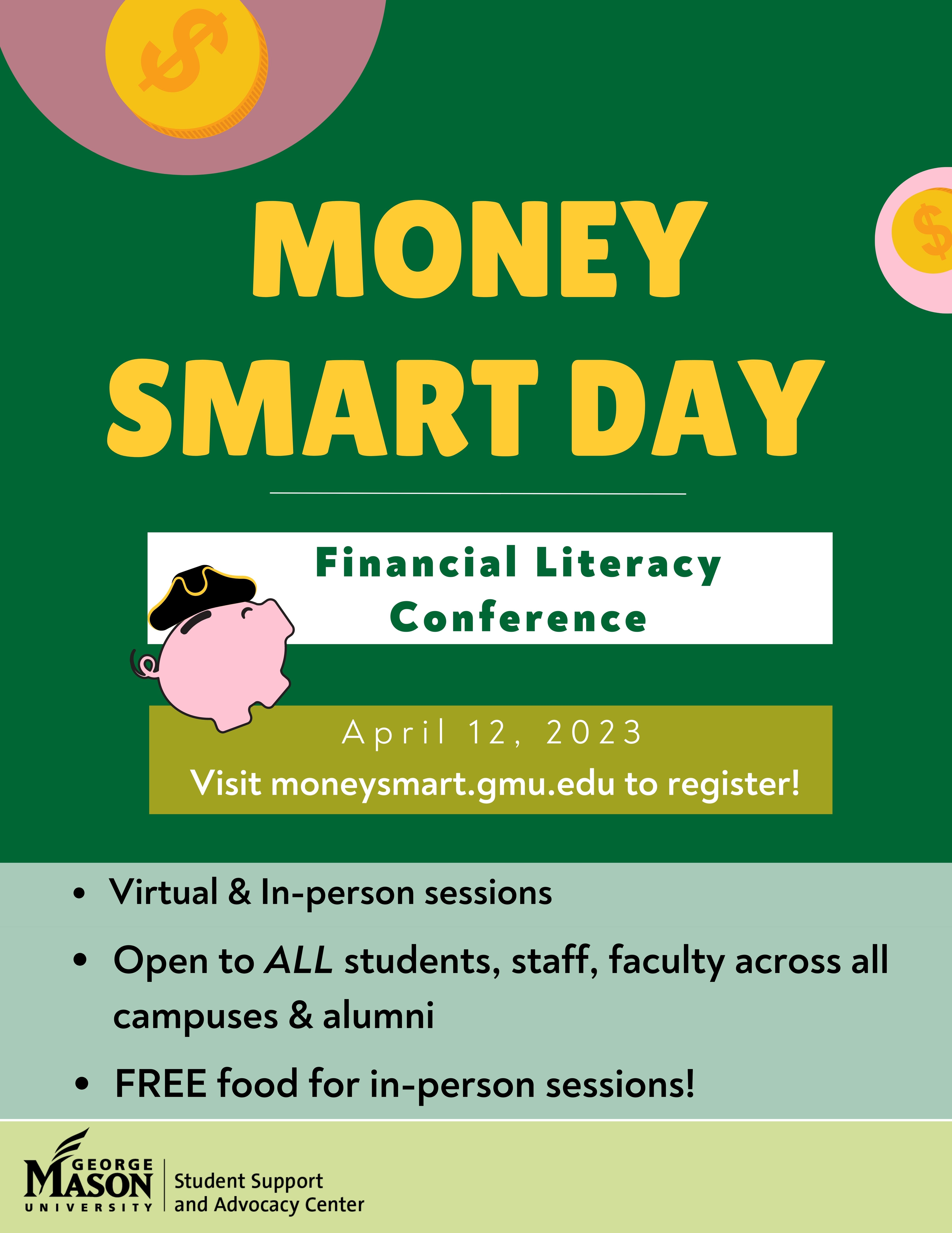 Money Smart Day Financial Literacy Conference - April 12, 2023 - virtual and in-person options.